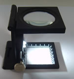 Foldable magnifier:Three folding 10X Magnifier / Pick Counter with illuminant